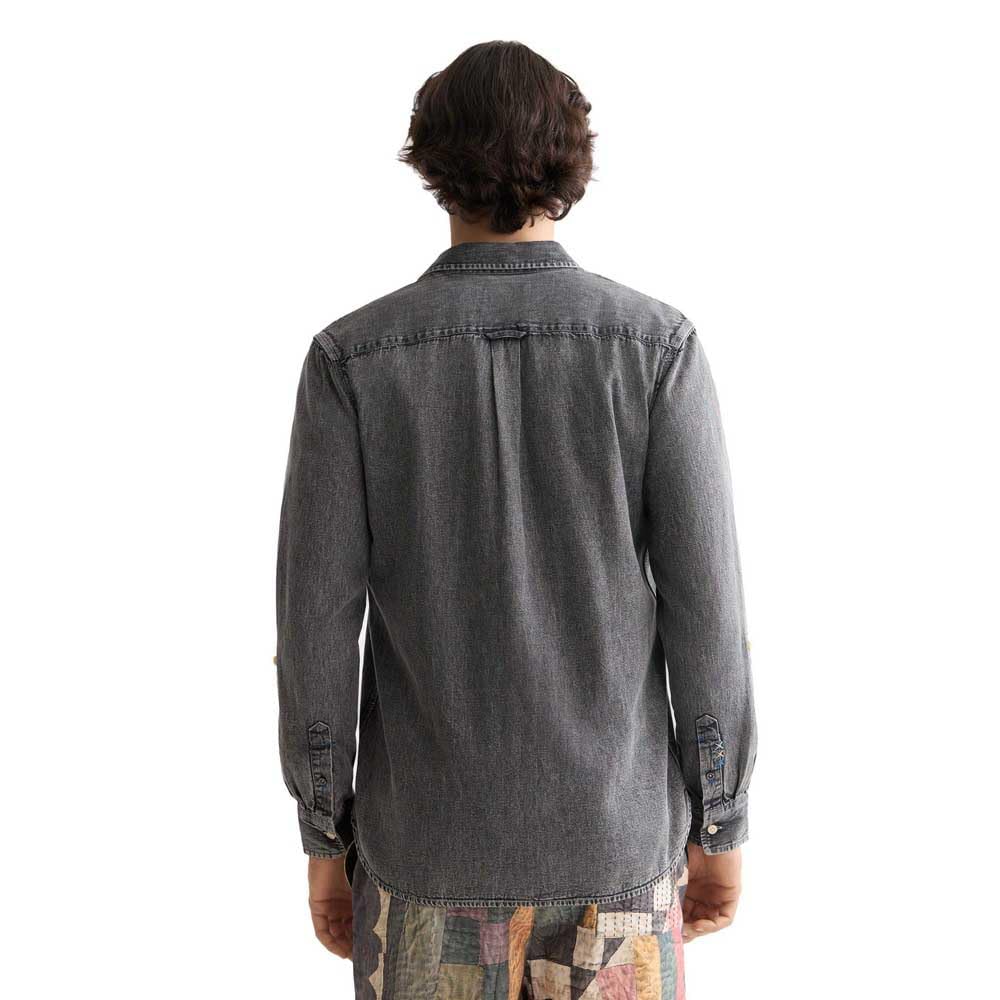 Scotch & Soda Washed 1 Pocket Black Denim Shirt Camisa Hombre
