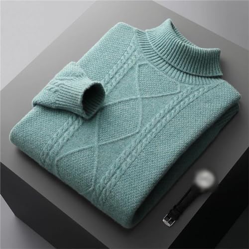 Autumn Winter Men's Thickened Cashmere Sweater Men Wool Knitted Pullover Casual Warm Soft Turtleneck Sweaters2