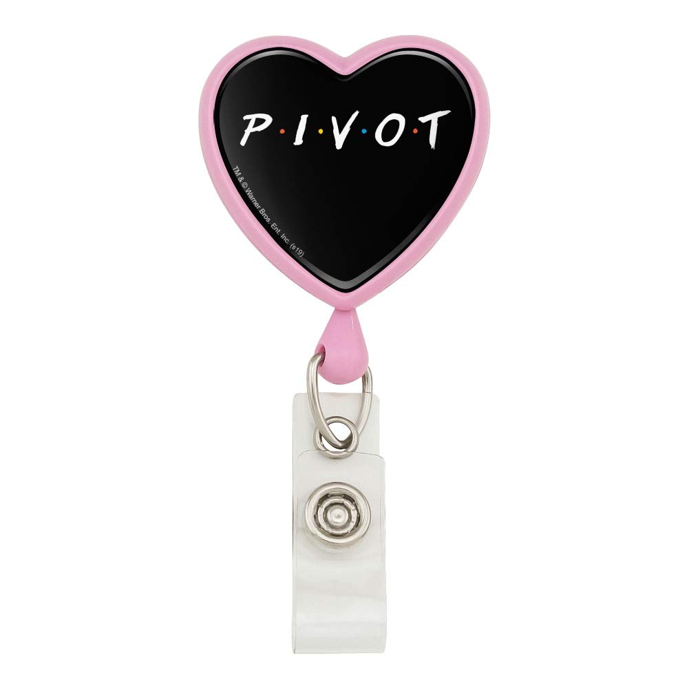 Friends Pivot Heart Lanyard Retractable Reel Badge ID Card Holder