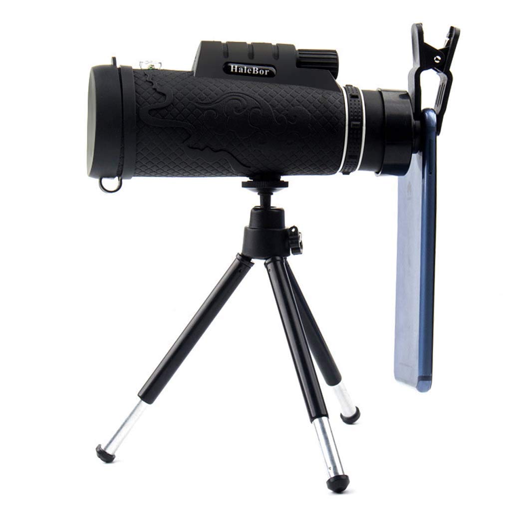 Télescope monoculaire, télescope monoculaire Zoom avec Adaptateur de téléphone trépied monoculaire pour l'observation des Oiseaux, la Chasse, Le Camping, la randonnée, Les Jumelles d'extérieur