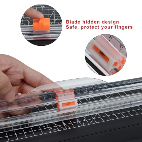 Image of KRAFTMASTERS Set of 1 Paper A4 Cutter Portable Guillotine Paper Trimmer with Automatic Security Safeguard for Home and Office Papers Cards Labels Coupons Photos Cutting.