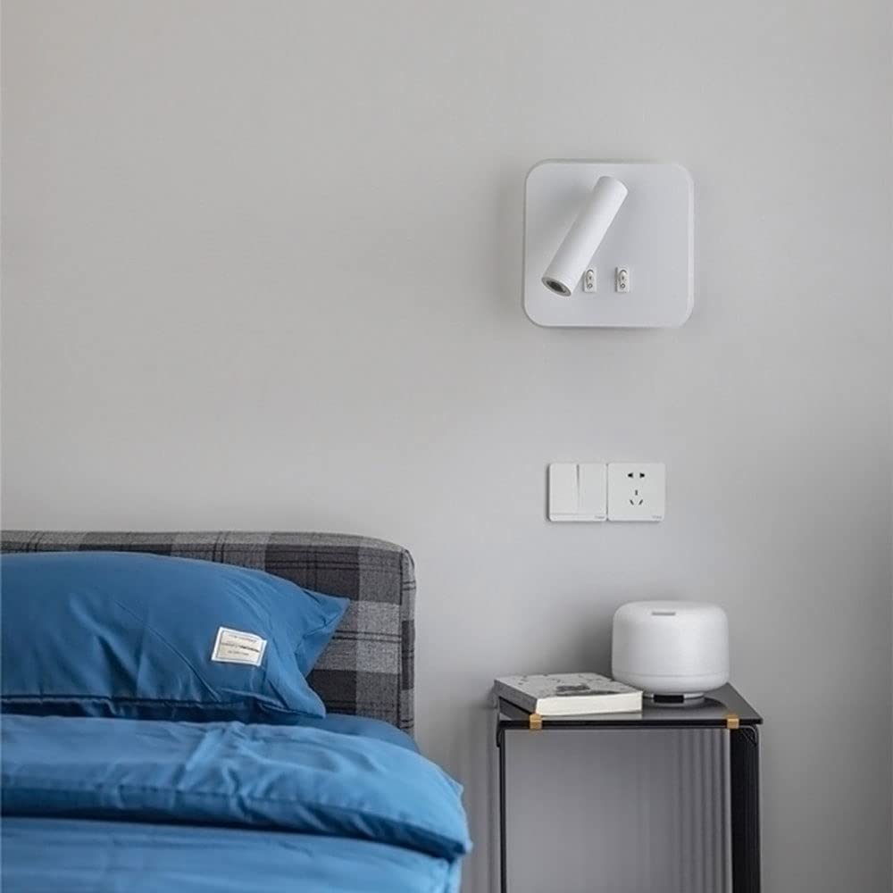 Siet Applique Murale réglable à Spot Mural à LED, Applique câblée avec Interrupteur, luminaires muraux rotatifs, tête de lit, Lampes de Lecture pour Salon, étude, Chambre à Coucher, Chevet