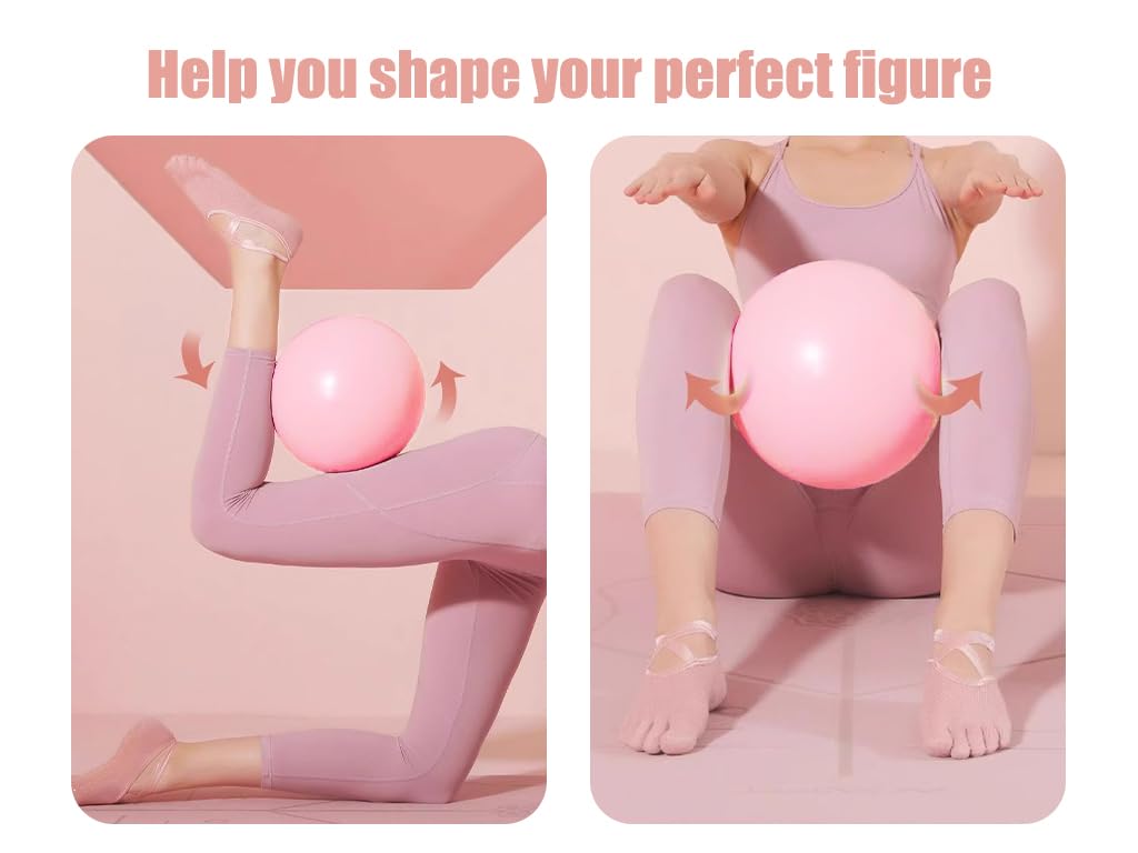 Palla Pilates Piccola, 3 Pezzi Yoga Pilates Palla, 25CM Pallà da Yoga Balance, Pallà Fitness per Pilates, Pàllà da Ginnastica per Yòga Inviare Pompa per Palloncini, per Pilatès, Yòga (3 Colore)