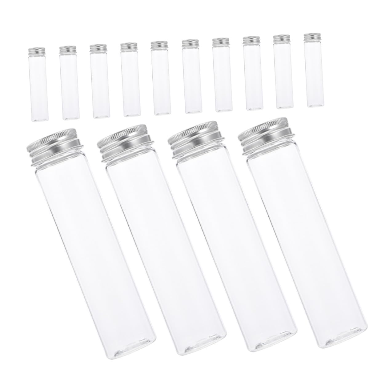 Mipcase 20 piezas Unidades Tubos de Ensayo Transparentes Plástico para Almacenamiento y Experimentos Científicos Resistentes y Sellados para Laboratorio