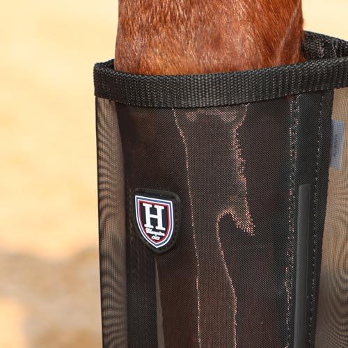 Image of Harrison Howard Loose-Fitting Horse Fly Leggings Breathable, Tear-Resistant Fine Mesh Leg Guards Stay-on Comfortable Fly Boots (Set of 4)