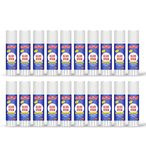 Image of Soni Officemate Glue Stick - 15 gm | Pack of 20 | Quick-Drying Strong PVP Adhesive | Ideal for School, Art, DIY, Office & Home | Safe & Child-Friendly