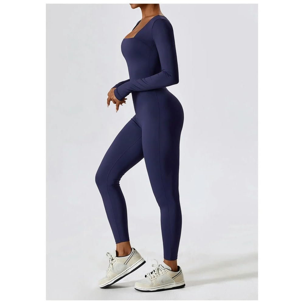 ZBDZSW Combinaison Gym Entraînement Yoga Vêtements Danse Fitness Manches Longues Une Pièce Sport Sexy Moulante Combinaison Femme Survêtement
