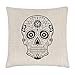 Gift Base Negro Calavera Lino Funda de Cojín