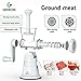 Gideon Hand Crank Manual Meat Grinder Heavy Duty Stainless Steel Blades with Powerful Suction Base Effortlessly Grind Meat, Vegetables, Garlic, Fruits, etc.