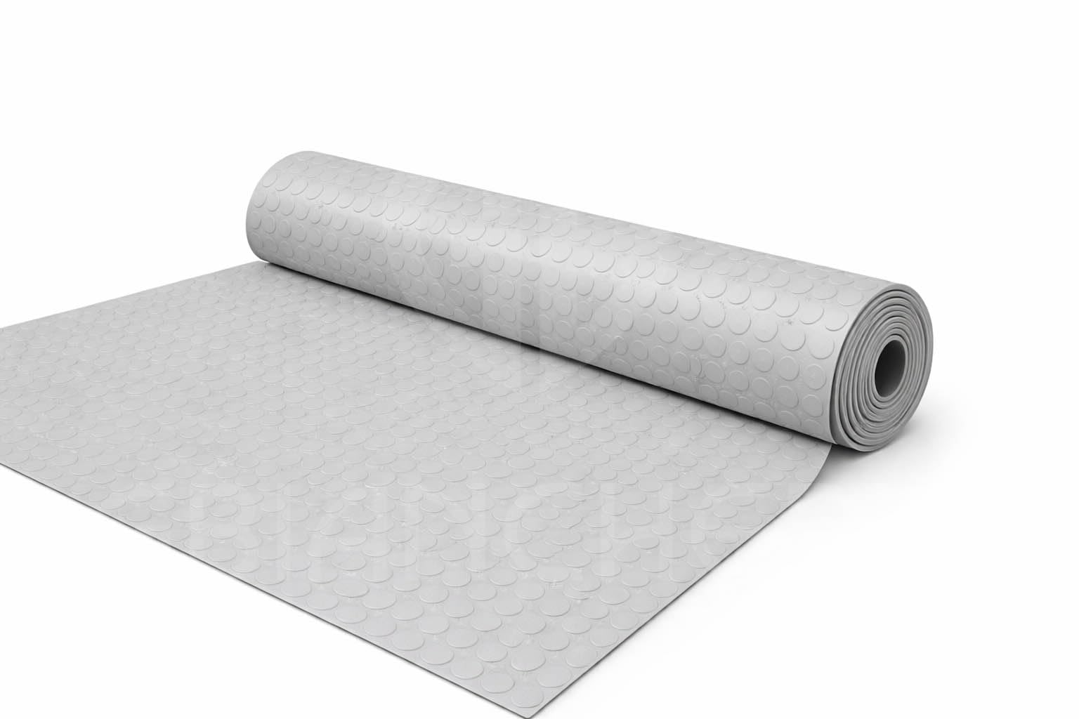Pavimento in PVC Bollato Antiscivolo Grigio – Tappeto Flessibile e Resistente 1 mm – Rivestimento per Garage, Magazzini, Laboratori – Facile da Pulire (1 m x 5 m)