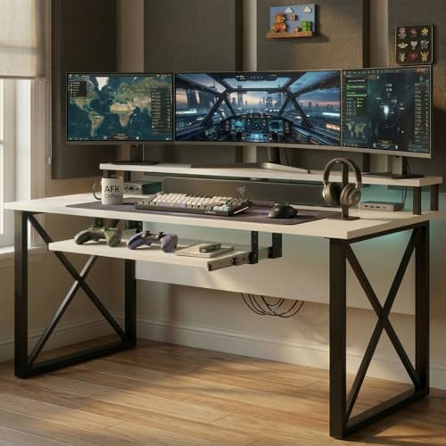 Image of FFO StarX Computer Table for Home Pc | Office Table for Home | Keyboard Tray & Moniter Riser, Laptop Table, Worktable, Study Table, Workstation | Wood, Metal, (150 Cm x 60 Cm) - DIY