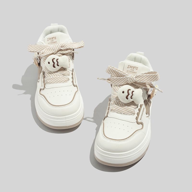 Star Shoes Walking Sneakers Women Big Head Y2K Aesthetic Cute Chunky Stars Gift Fish Bear Cat Charms Premium Fabric Padded Toe Comfort Insole Anti-Slip US4-82