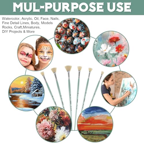 Prasacco 572396_1_M6F16ZFW 6 Pieces Artist Fan Paint Brush Set thumb #4
