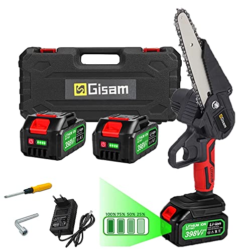 6 Zoll Mini Elektro Kettensäge mit 2 Akku(3000mAh), Elektrisch akku säge,...