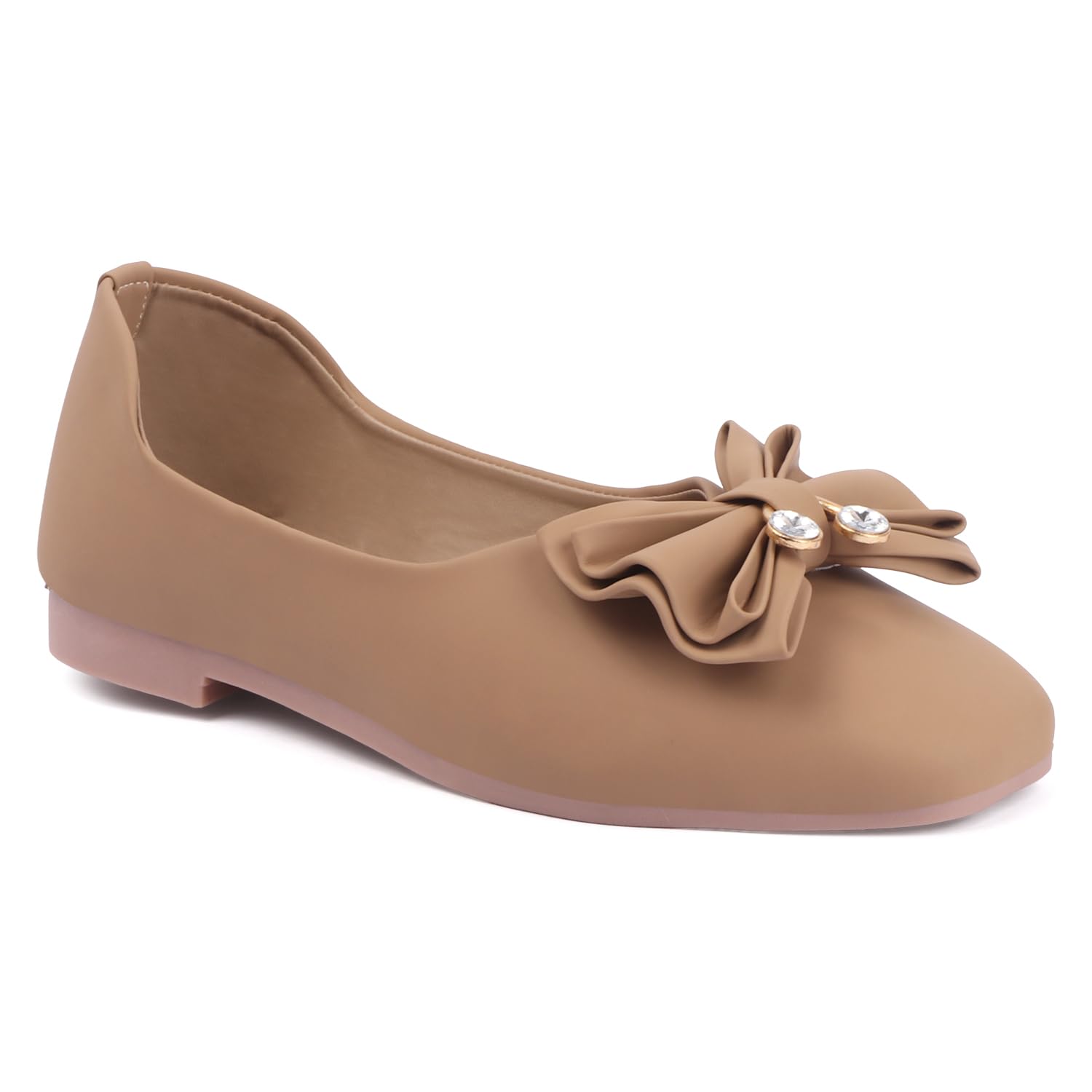 Women's Ballerina Flats with Bow and Rhinestone Detail, Slip-On-image-38