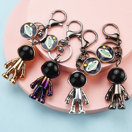 Hongtai Leuke acryl robot ruimteman sleutelhanger vrouwen mooie universum planeet sleutelhanger sieraden tas hanger sleutelhanger (Color : Silver color) - Image 4