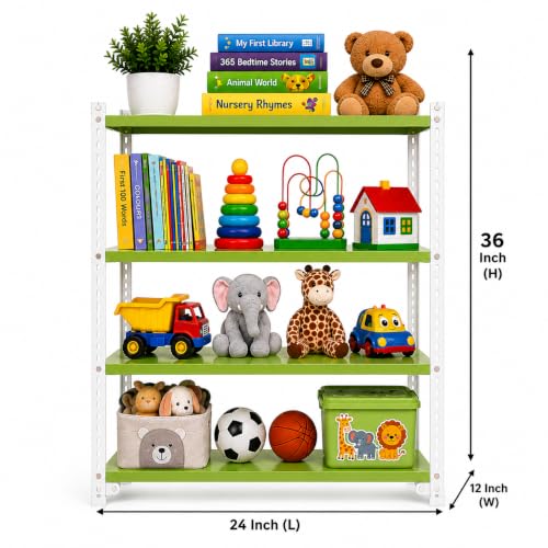 Image of Perfect Rack 4 Shelf Multipurpose Steel Storage Rack for Home, Kitchen, Bedroom, Office & Store | Heavy Duty Metal Shelving Unit | 36 Inch Height x 24 Inch Length x 12 Inch Widthcover (pista white)