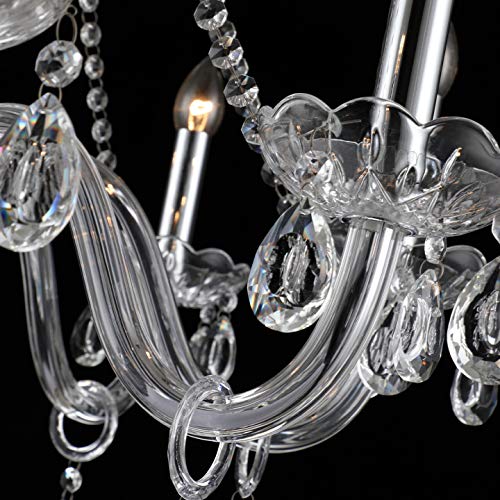Image of Candle Shape Crystal Lamp Ceiling Light Fixture Pendant Chandelier 21 X 21 inch 6 Bulbs