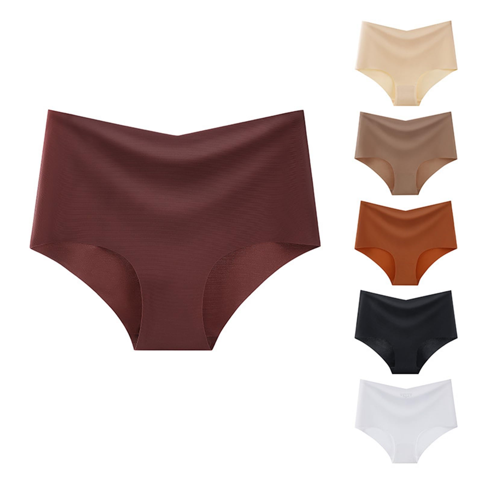 Mutande Donna Biancheria Intima Grande A Vita Alta con Copertura Mezza Anca E Slip da Donna in Seta di Ghiaccio Ad Alta Fessura 3 Confezioni-I-2Xl 63-72,5 kg