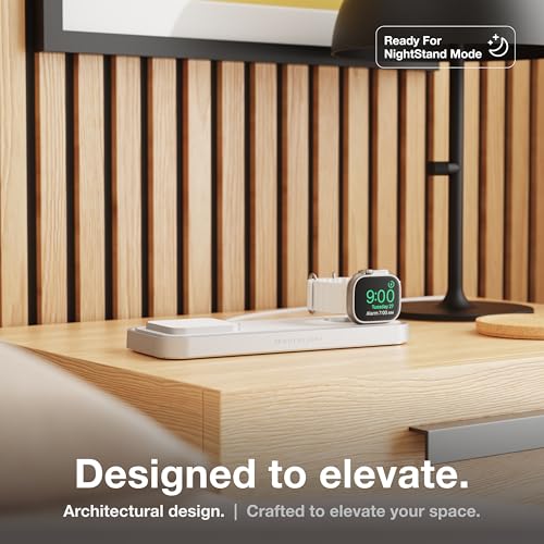 Image of NOCO XGrid XDP3: 3-in-1 Wireless Charging Pad - Charging Station for iPhone, Apple Watch, and AirPods - MagSafe Compatible, Qi2 Certified - Includes 45W USB-C Wall Charger and 6.5-Foot USB-C Cable