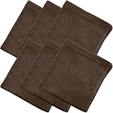 8年タオル ハンドタオル 34×35cm 綿100% 薄手 速乾 高吸水 耐久性 かさばらない コーヒー 6枚セット [M便 1/7]
