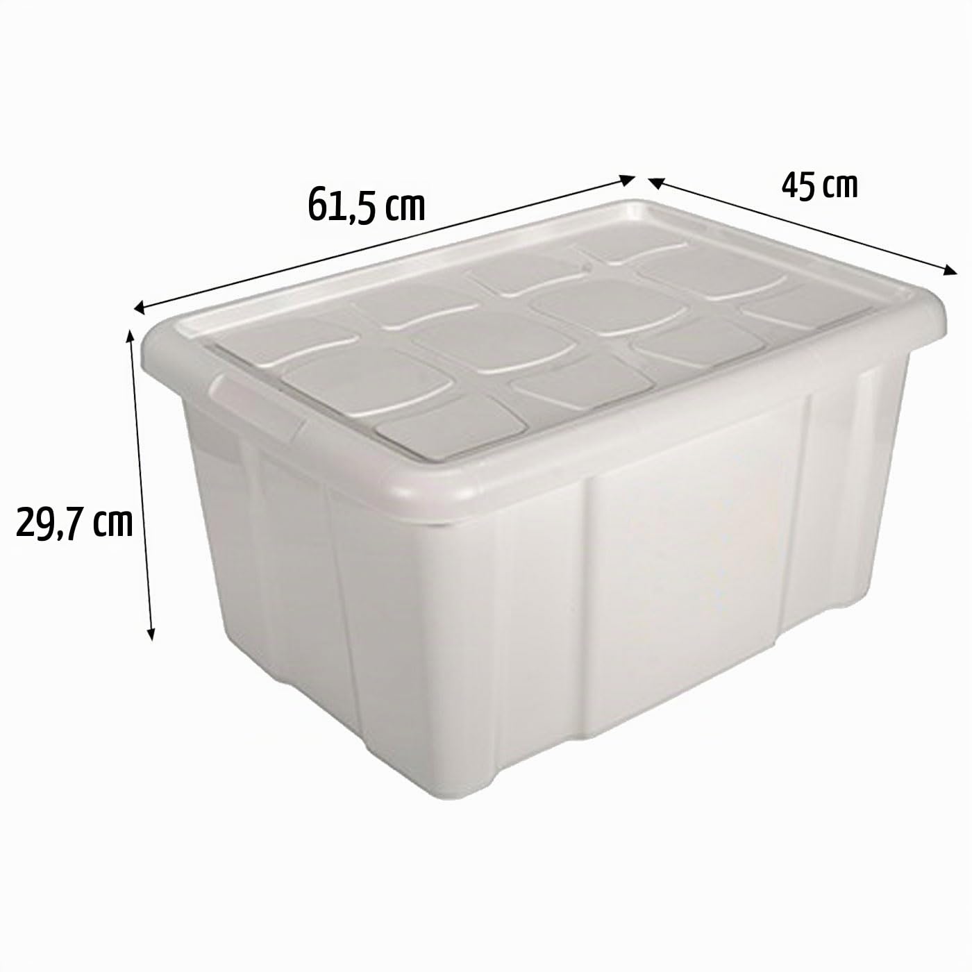 Acan Tradineur - Pack de 4 cajas de almacenamiento Nº 18 - Plástico - Contenedor, guardar ropa, mantas, libros - Fabricado en España - 60 L - 29,7 x 61,5 x 45 cm - Marfil