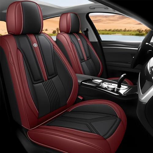 Image of Custom Car Seat Cover for Jeep Gladiator 2020-2026,Easy install,Black Red | nappa leather seat protector,full coverage seat covers,all weather seat cover,waterproof,anti-slip,easy clean,2 seat Standard