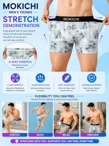 Image of Men's Printed Boxer Briefs | Comfortable Trunk-Style Innerwear with Elastic Waistband | Multicolor Pack of 3