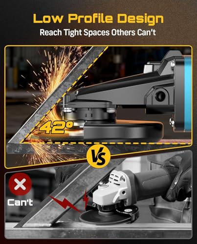 SEESII Flathead Cordless Angle Grinder