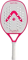 Raquete Beach Tennis Carbono 1K Matira Branca e Rosa Alma Genius