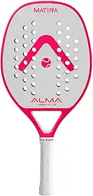 Raquete Beach Tennis Carbono 1K Matira Branca e Rosa Alma Genius