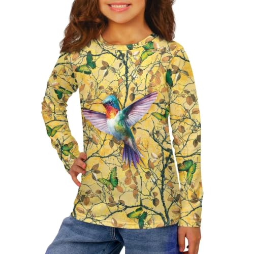Image of Long Sleeve Shirts for Girls Casual Crewneck Tops Fall Winter Outfits for 3-16 Years Old