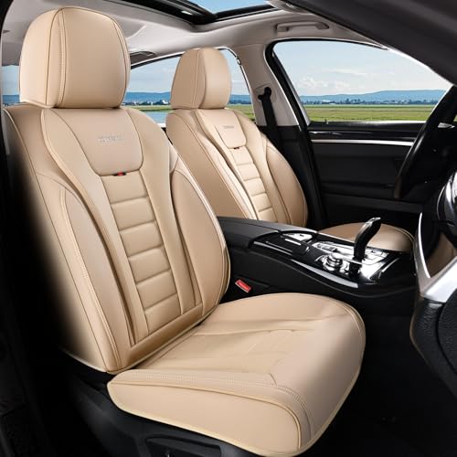 Image of Coverado Car Seat Covers, Front Covers for Cars, Car Seat Cover Front Seats, Automotive Seat Cover, Waterproof, Leather Car Seat Cushion, Universal Interior Covers Seat Protectors for Most Cars