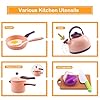 118Pcs Mini Play Kitchen Accessories for Kids, Pretend Cooking Playset with Cookware, Tableware & 2 Fruit Sets, Learning Gift for Girls, Boys, Toddlers, Pink #5