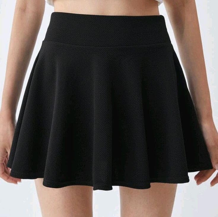 Women's Skater Skirt, Black, Flared A-Line Mini Skirt-picture-46