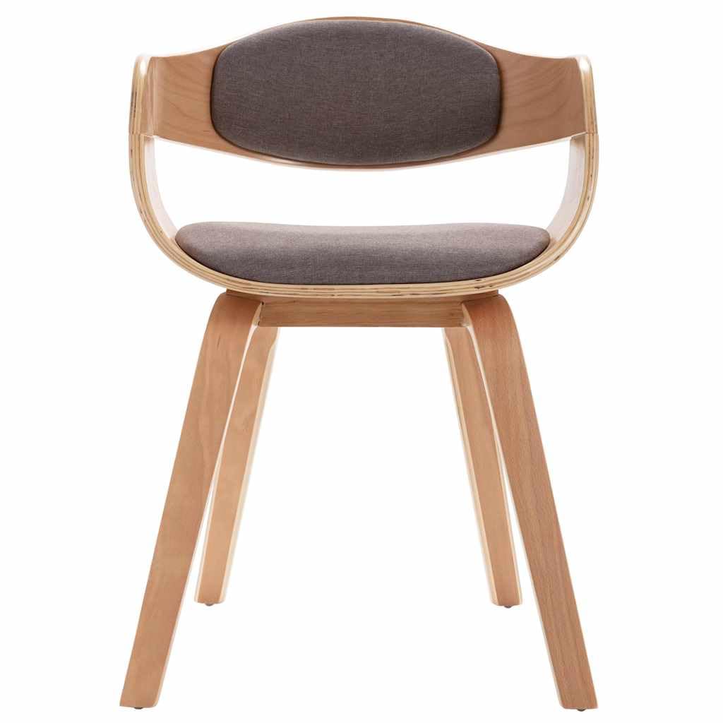 Esszimmerstühle 2 STK Bugholz mit Taupe Stoffbezug gepolstert Armlehnstuhl ergonomisch robust Sitzmöbel für Essbereich Küche Wohnzimmer Gästezimmer