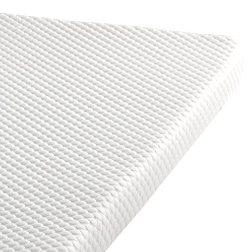 Todocama - Topper viscoelástico - 6cm de viscoelástica - 3D Transpirable - Doble Funda Tejido Strech con Cremallera - Densidad 55 kg/m³ - Cuatro Gomas de sujeción, 90x190cm, Blanco