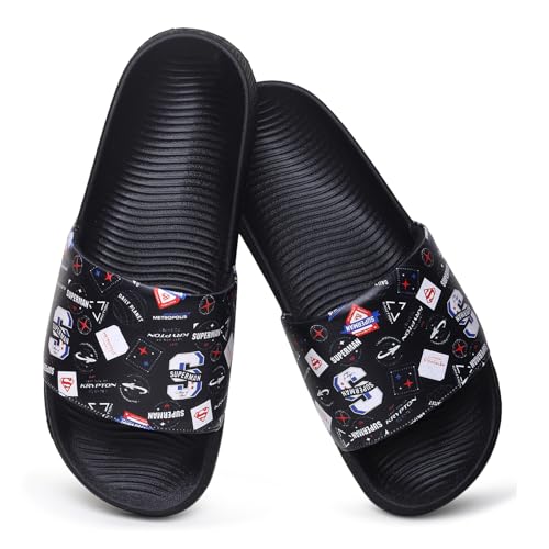 Image of YOHO Sliders for Men | Comfortable and Lightweight Slides | WB Cartoon & Comic Characters: Batman,Superman,Tom & Jerry,Rick & Morty,Big Bang Theory, Friends and Scooby Doo for Boys