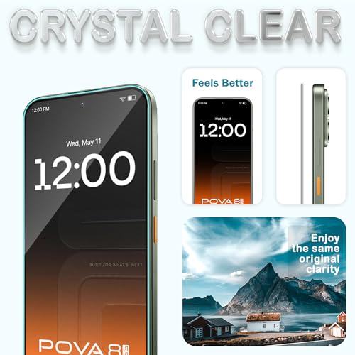 Image of FIRST MART Tempered Glass for Tecno Pova 8, 9H 0.3 mm Full-Glue Screen Protector with Cable Protector, 3D Edge-to-Edge, HD Clear, Case-Friendly, Black, Pack of 1