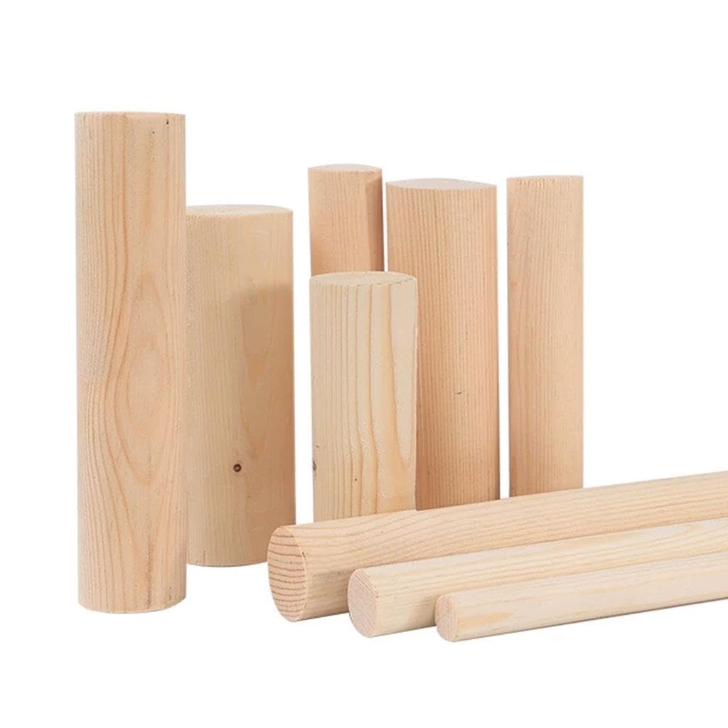5 Sztuk 100mm Okrągły Pręt Z Drewna Sosnowego, Pasek Z Litego Drewna DIY Materiał Modelowy(Dia 60mm)