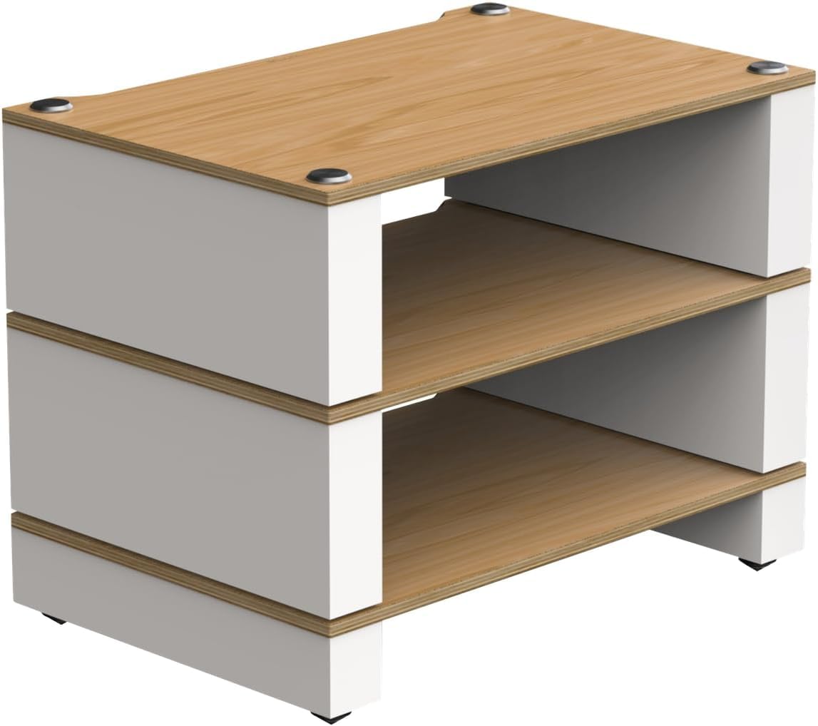 Blok STAX 2G - 3-Shelf Collection Stereo Shelf Systems (Supports Up to 88 lbs per Shelf) (White)