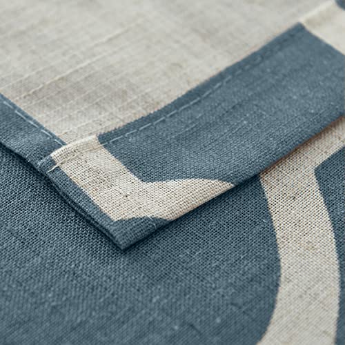 Jinchan Linen Kitchen Curtains Moroccan Tile Print Tier Curtains 45 Inch Length Geometric Lattice Cafe Curtains Farmhouse Half Window Curtains Country Rustic Voile For Bathroom Rv 2 Panels Blue #TOP4