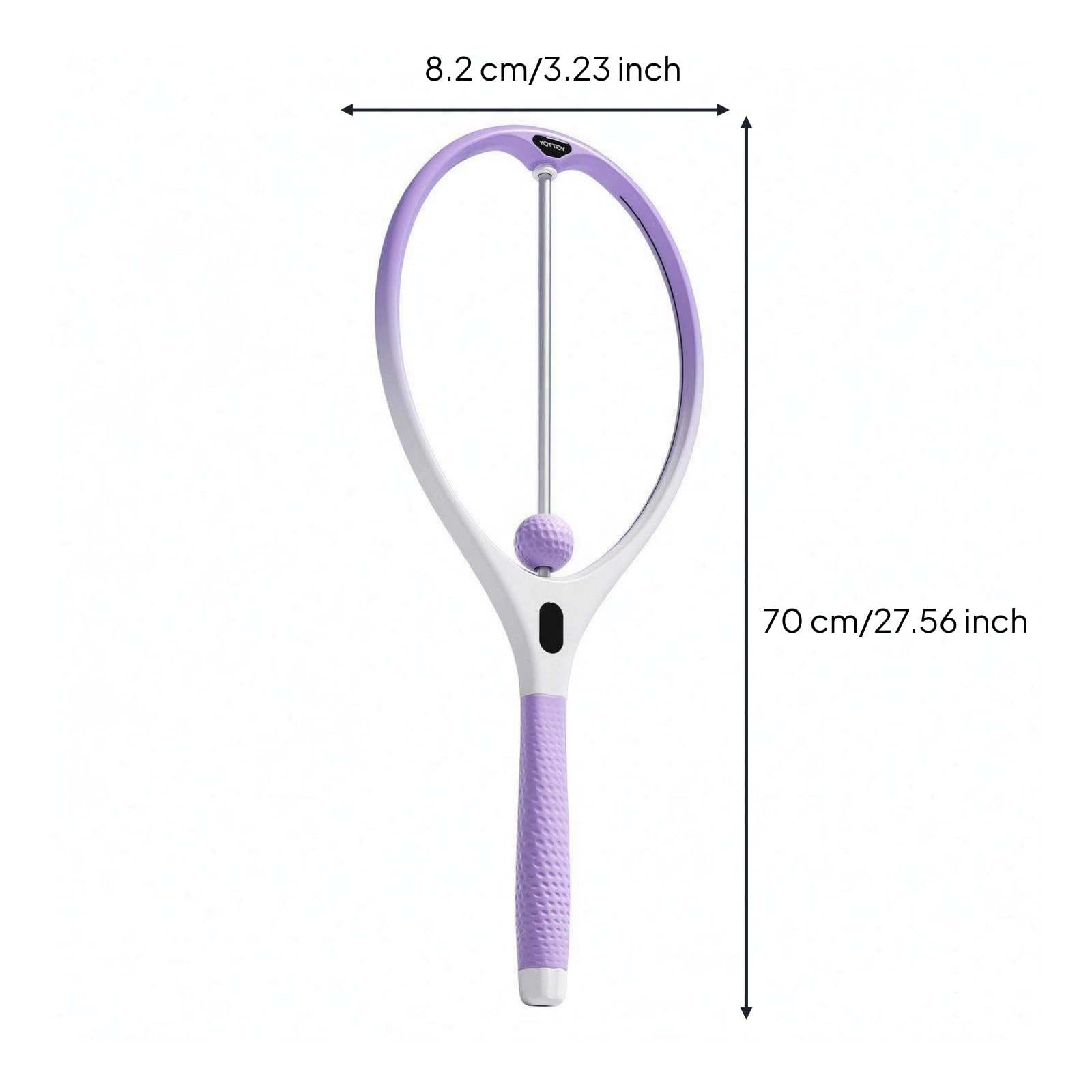 Baoblaze Dispositivo di Allenamento Tennis Racchetta Attrezzo Palestra Strumento Pratica con Asta Guida E Palla Integrata in Alluminio Impugnatura Antiscivolo