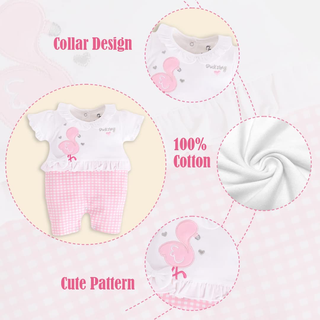 BabyGo Half Sleeves Baby Romper| 100% Cotton Rompers for New Born Baby| Baby Dress | Sleepsuit for Baby Girls| Onesies| 0-3M| 3-6M| 6-9M| 9-12M| Infant Clothes 4