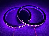 2PCS 8' RGB Car LED Speaker Ring Lights Coaxial Speaker Rings Decorative Light Kit Multi-Colors Changing Coaxial Lights Spacer Ring Light Bluetooth/Remote Control