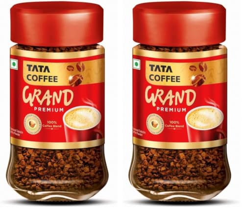 Image of Tata Premium Instant Coffee, 45g Jar, 100% Pure Coffee, With Flavour Locked Decoction Crystals, Rich Aroma & Great Taste (Pack of 2)