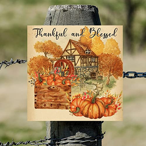 Panneau en bois Thankful and Blessed de qualité supérieure finition rétro