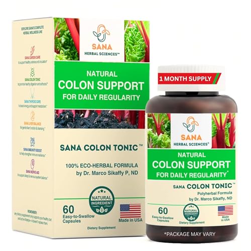 Natural Stool Softener - Safe for Daily Use, Postpartum, Pregnancy | Ultra Gut Daily Colon Cleanse, Constipation Relief for Adult and Senior Women & Men | 60 Herbal Laxative Pills | Sana Herbal