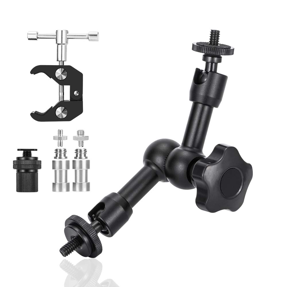 UTEBIT inch Articulating Friction Arm with Large Super Crab Clamp and Hot  Shoe Mount 1/4