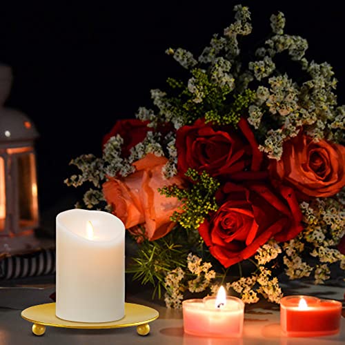 6Pcs Gold Candle Holders Iron Candle Plates, Decorative Round Iron Pillar Candle Stand For Bathroom, Dinner,Spa,Weddings Birthday Parties (6 Pack) #TOP3